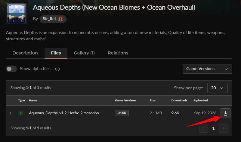 深海アドオン「Aqueous Depths」の入れ方1