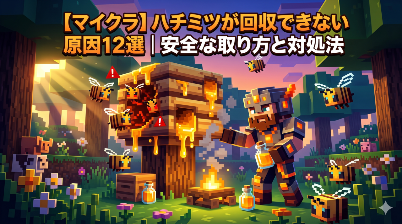 【マイクラ】ハチミツが回収できない