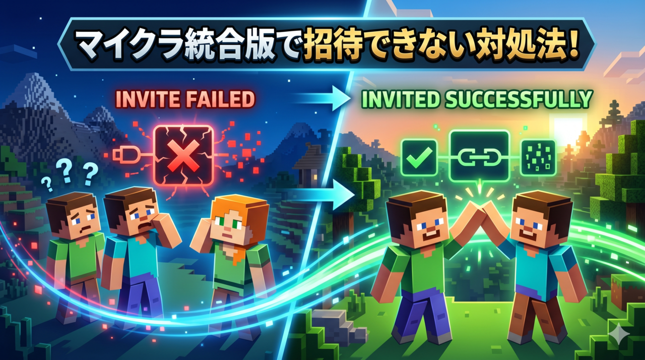 マイクラ統合版で招待できない